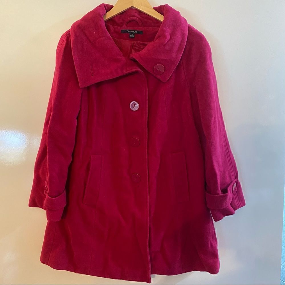 ‎Chadwicks pink wool pea coat size 4
